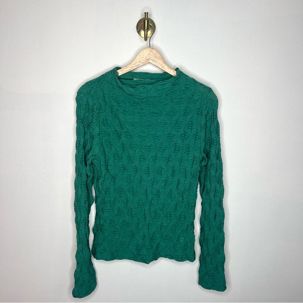 Maeve Anthropologie Green Textured Long Sleeve